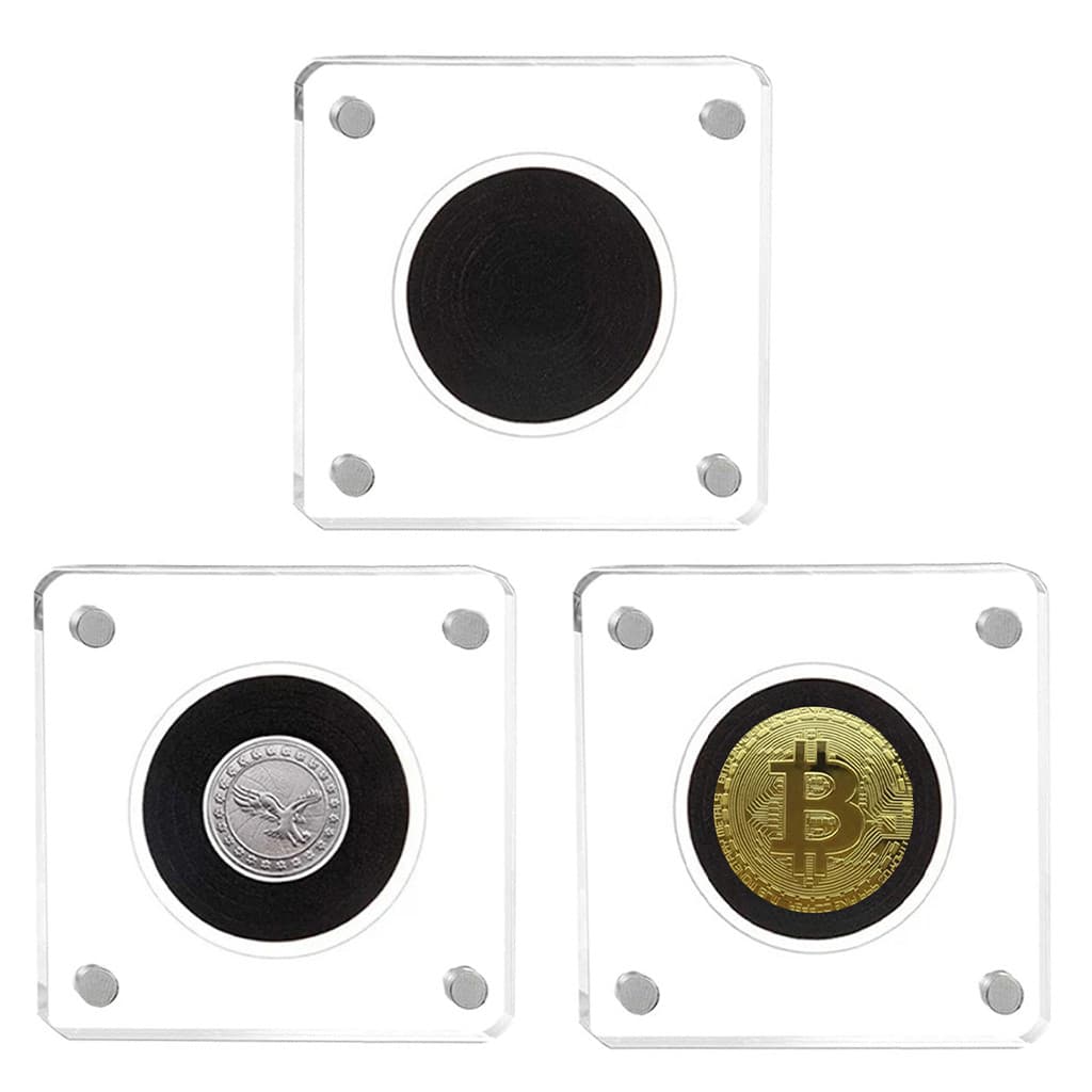 1 Pçs Desafio Moeda Titular Magnético Acrílico Caso Quadro De Exibição Quadrado Com Cápsula Para 40/43/46/49/52/55mm Arm