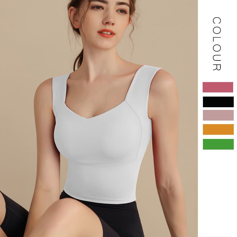 Sutiã esportivo estendido, colete de ioga com almofada no peito, roupas de Fitness para corrida externa, roupa íntima es