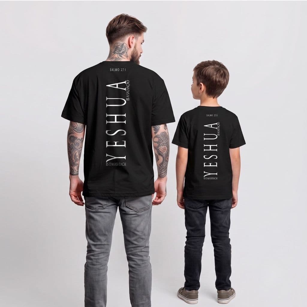 Camiseta INFANTIL E ADULTO  Yeshua Fé Deus Gospel Algodão Puro Street Wear MASCULINO UNISSEX FEMININO