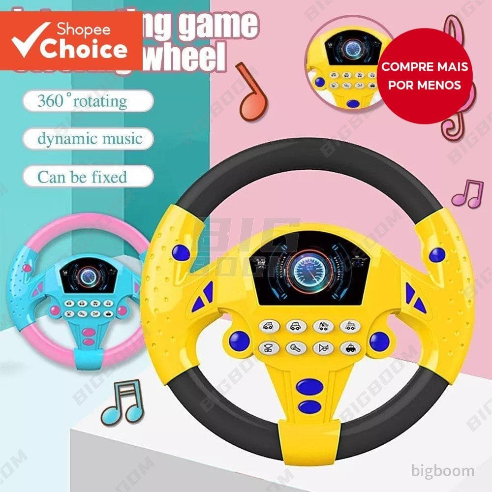 Volante de brinquedo, carro interativo giratório para crianças, presente de Natal