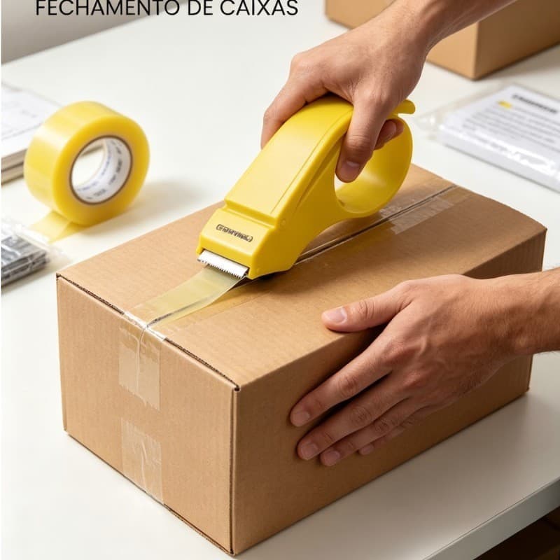 Aplicador Cortador de Fita Adesiva Plástico para Fitas de 4,8cm