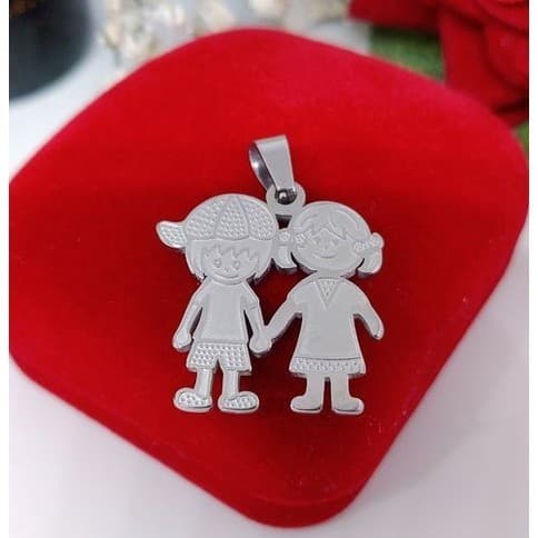 Pingente Menina e Menino AÇO INOX Para Presente