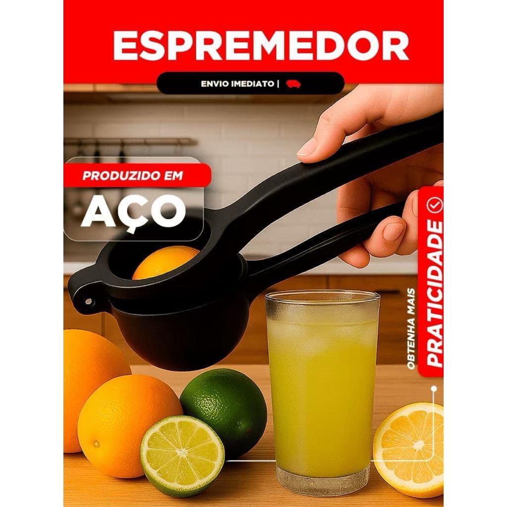 Espremedor Manual Reforçado de Limão Extrator de Suco Prático e Resistente Espremedor Frutas Cítricas Utensílio Cozinha