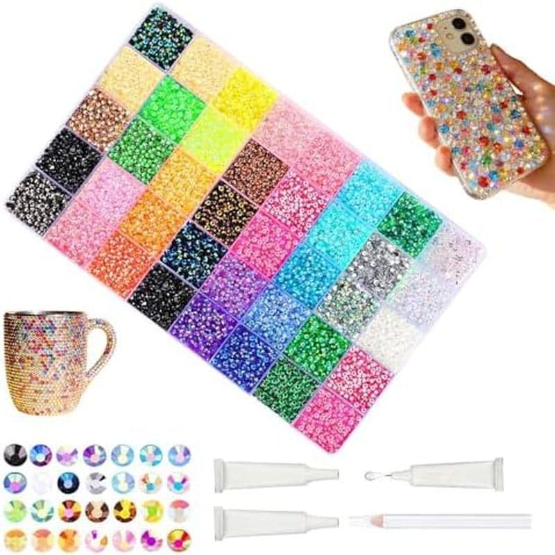 Kit De Strass De Resina DIY Multicolorido Para Nail Art , 2026 Gemas Coloridas Gelatina De 3 Mm , Pedras Preciosas Com P