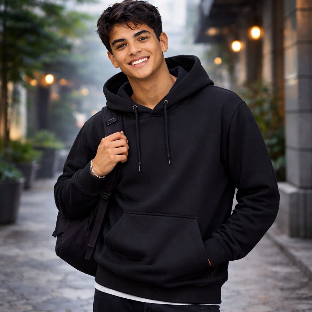 Casaco Masculino Flanelado Premium Liso com Capuz Quente e Confortavel