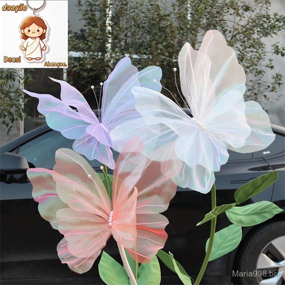 3D Gaze Artificial Decoração De Borboleta Atmosfera De Pouso Romântico Feriado De Casamento DIY Artesanato Fotografia Ad