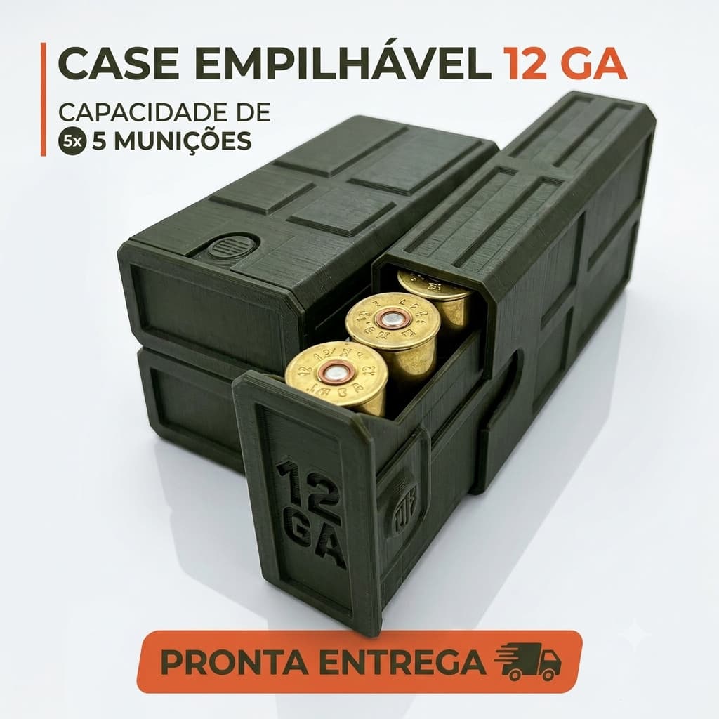 Porta Munição 12GA Tático 5 Cartuchos| Compacto, Resistente e Seguro! porta cartuchos calibre12