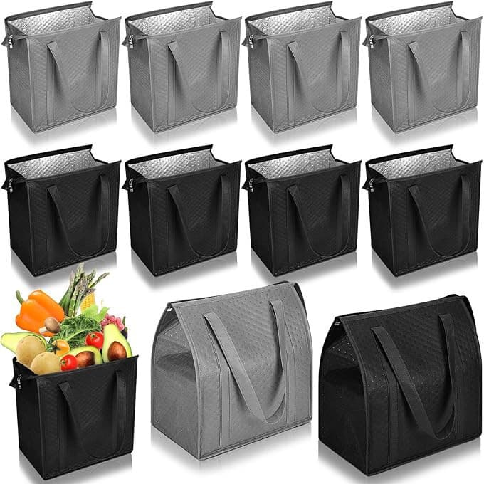 Bolsa Isolada de Tecido Não Tecido com Relevo e Manchas, Bolsa de Compras Portátil, Bolsa Térmica para Churrasco, Bolsa
