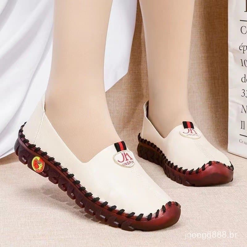 Sapatos Ortopédicos Femininos Feitos de Couro Sólido/Costura Manual/Sola Elástica Tamanhos Grandes 33-41 LFO2 YSSL CQBZ