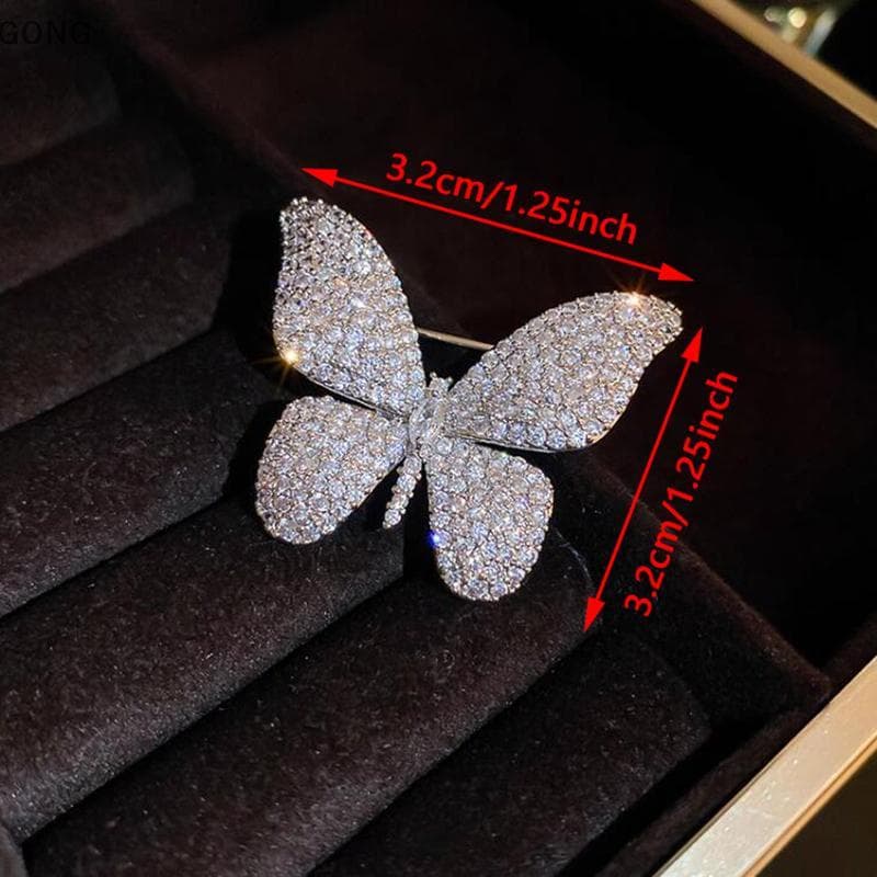 [BI] Broche De Cristal De Temperamento Elegante Para Mulheres , Strass Brilhante , Borboleta , Corpete , Moda , Festa De