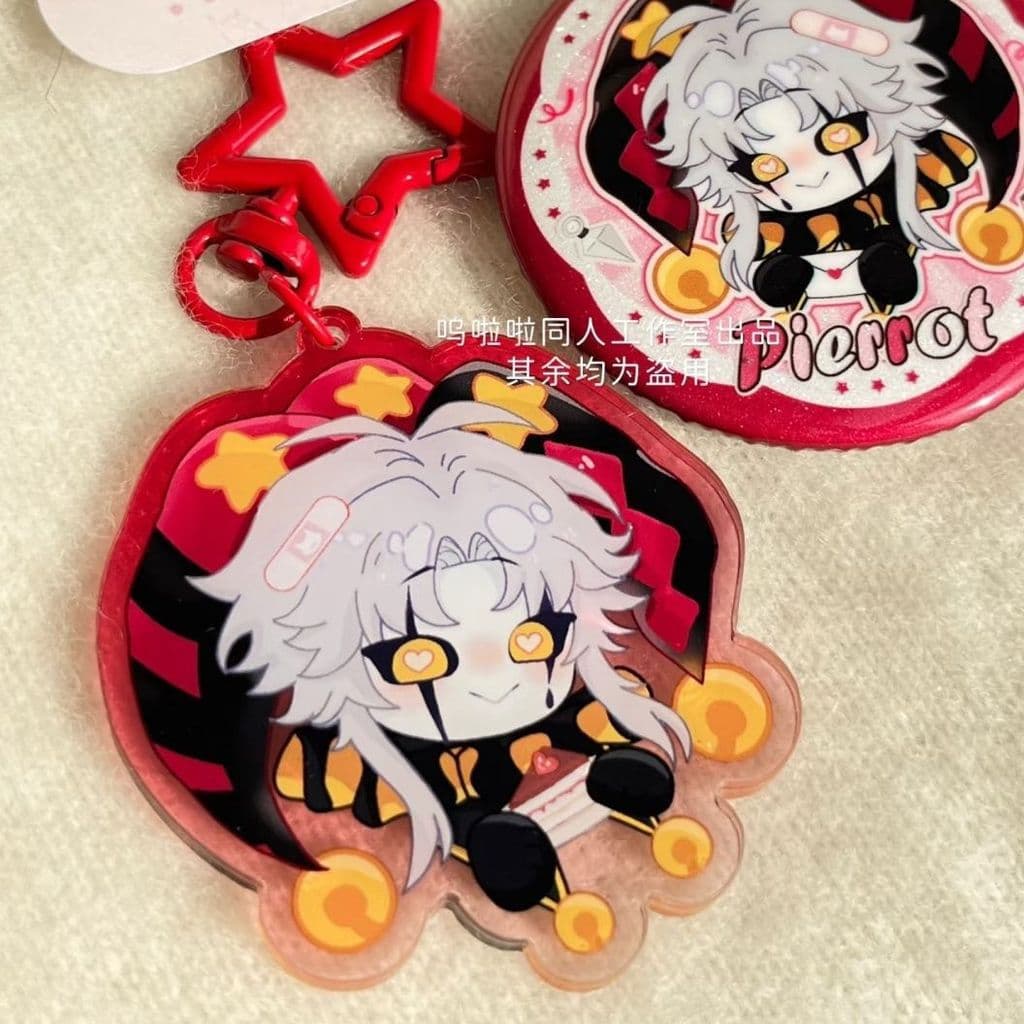 Chaveiro de Anime Pierro em Acrílico para Mulheres e Homens, Pingente de Circo Incomum, Acessórios de Decoração, Present