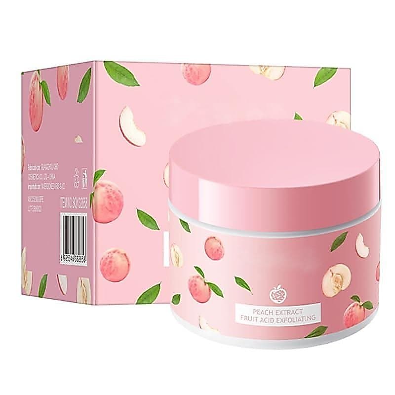 Creme Esfoliante com Extrato de Pêssego e Ácido Frutal para Limpeza Profunda do Rosto e Corpo, Cuidados com a Pele 140g