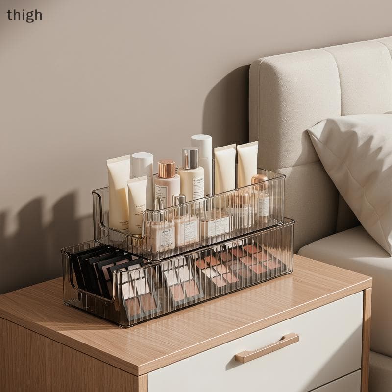 [thigh] Organizador De Mesa De Plástico Transparente Com Gavetas Para Cosméticos E Acessórios