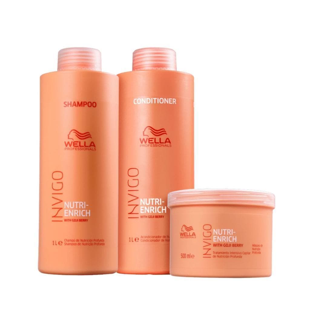 Kit Wella Profissionals Invigo Nutri Enrich Shampoo 1 Litro + Condicionador 1 Litro + Máscara 500 Ml