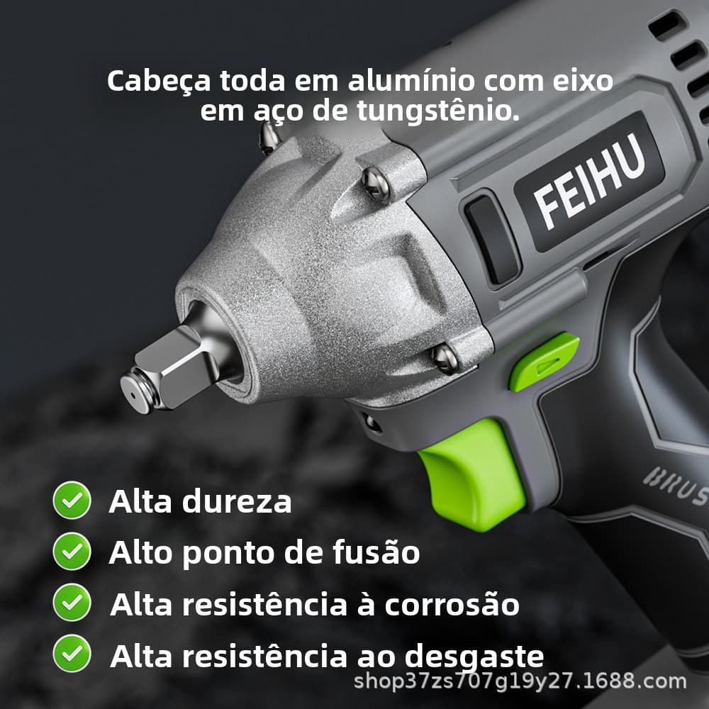Feihu 21V Pronto Estoque 320NM Chave Elétrica Sem Escova Bateria de Lítio Carregando Chave Elétrica de Impacto de Alto T
