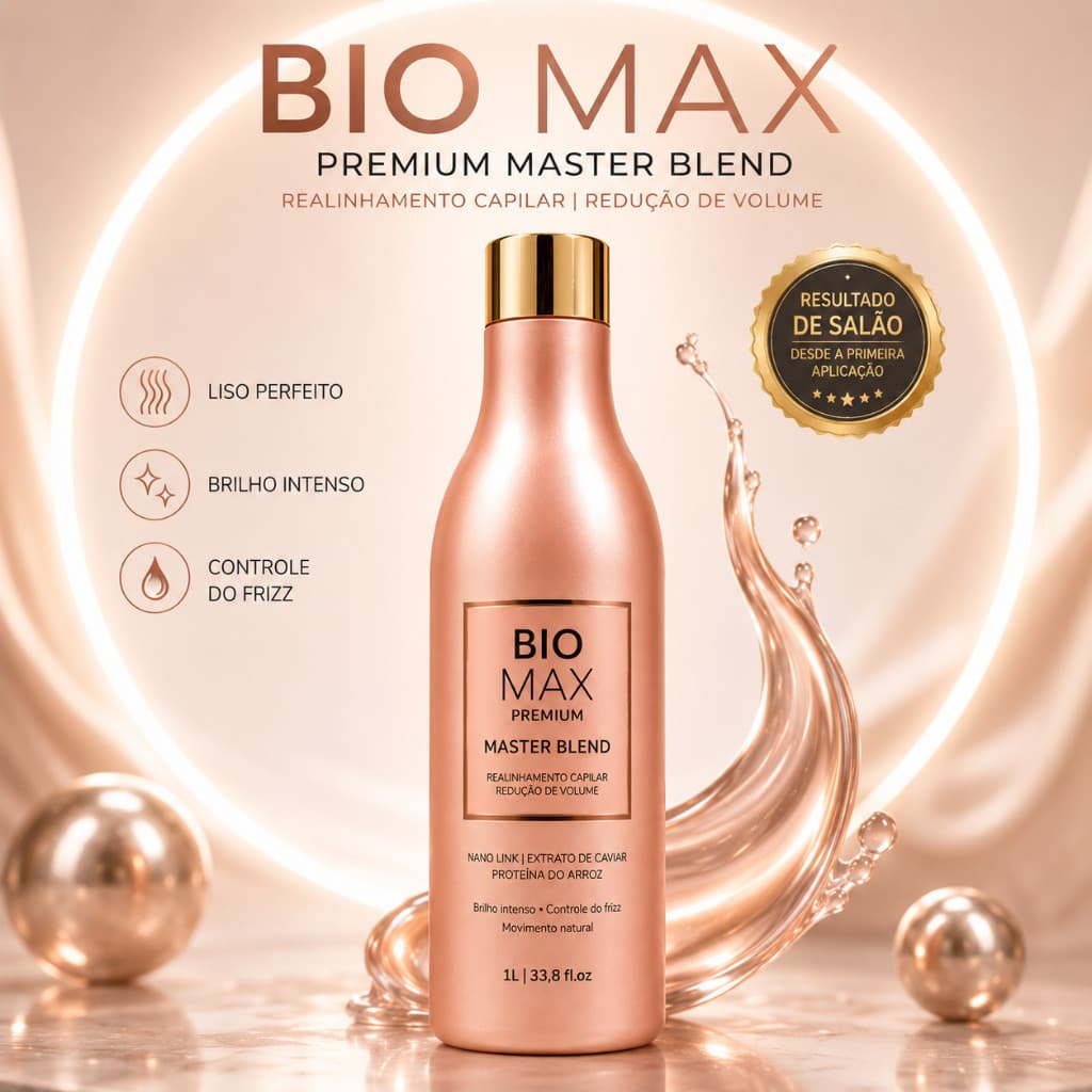 Progressiva Bio Max Premium 500 ml Sem Formol Efeito Liso Espelhado Anti Frizz Brilho Intenso