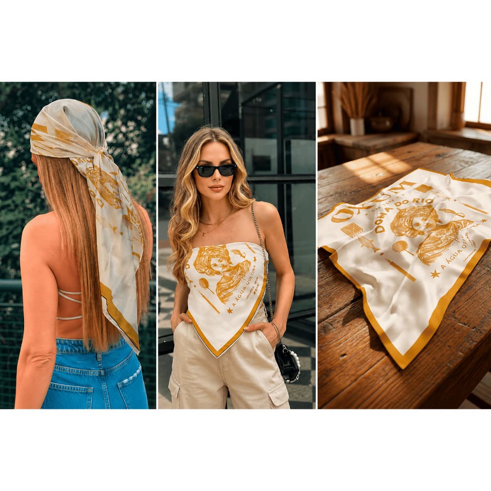 Lenço De Cetim Moda Feminino Oxum Dona do Rio