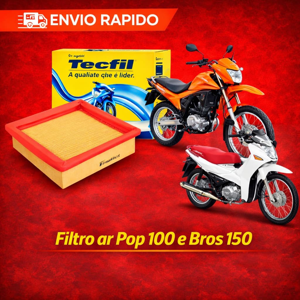 Filtro Ar POP 100 BROS 150 Moto Honda Cg Titan 150 Fan 150 2009 á 2013