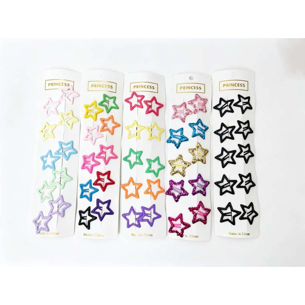 Grampo de Cabelo Estrela - Kit com Várias Cores e Modelos,Grampos para Meninas Y2k Coloridas