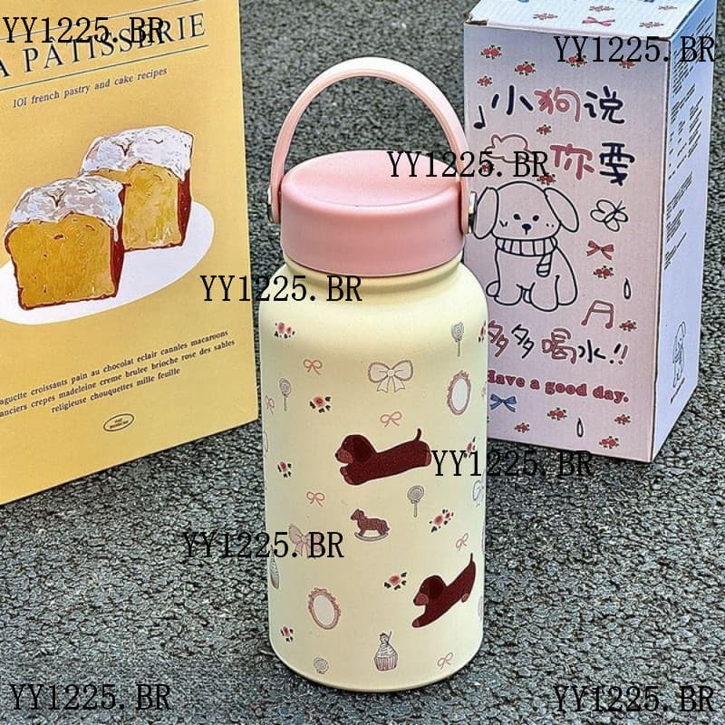 Copo Isolado BLUEVELVET1 , De A莽o Inoxid谩vel 脌 Prova De Vazamento De Desenho Animado , Com Frascos De V谩cuo De Parede Du