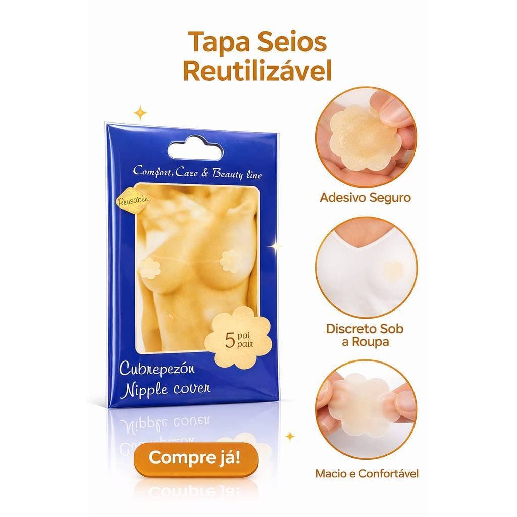 Protetores de aréola e mamilo reutilizáveis ​​(5 pares) - Invisíveis e confortáveis