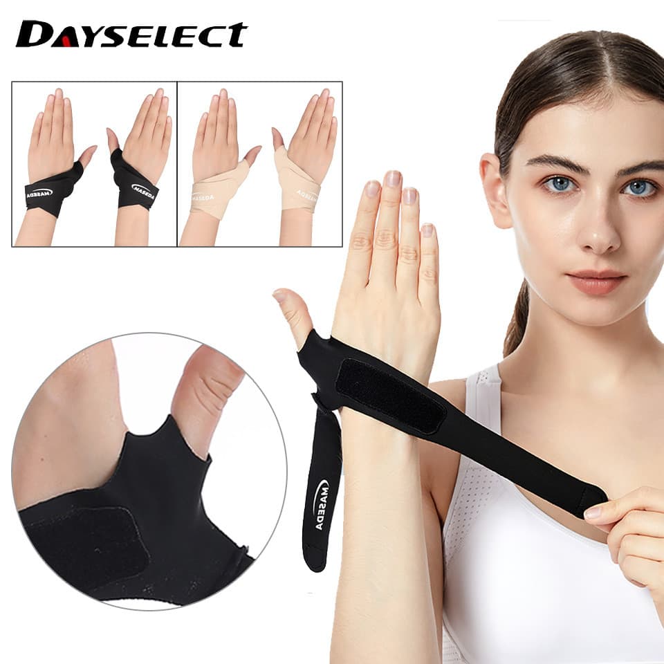 DAYSELECT 1 Par De Cinta De Polegar Ultrafina Esportiva Túnel Do Carpo Alças De Pulso De Compressão Respiráveis