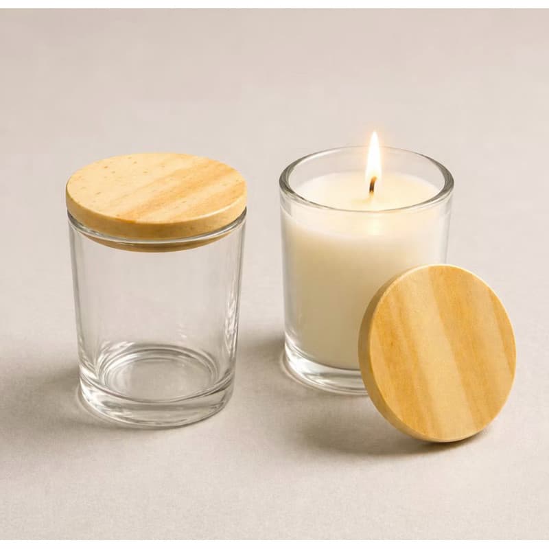 Kit 15 Potes de Vidro 60ml com Tampa de Madeira Para Velas Artesanais Velas Aromaticas Lembrancinhas