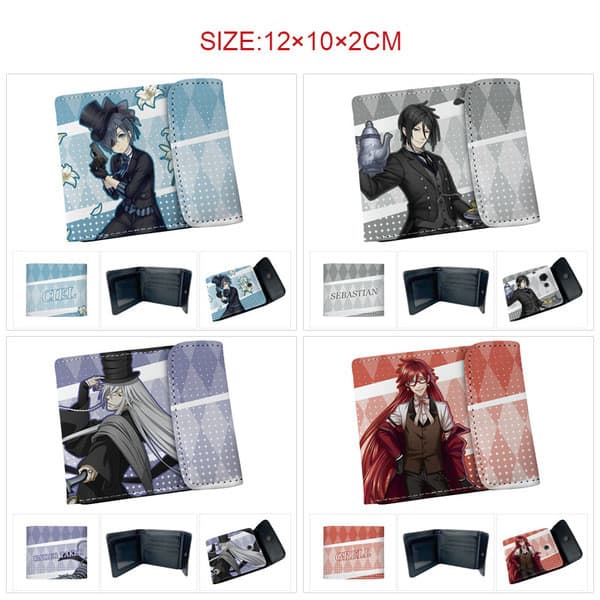 | carteira masculina pequena | carteira masculina original carteira masculina grande ☂Preto mordomo Anime mercadoria cor