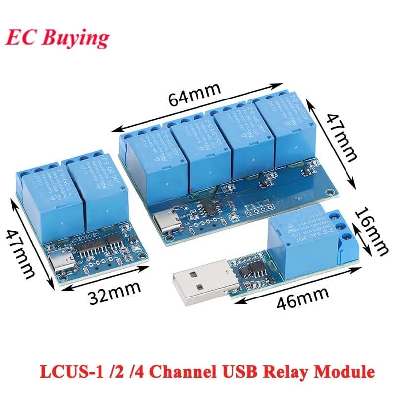 LCUS-1/2/4 Vias Canal Tipo-C/USB-A Módulo De Relé 5V 10A Conversor Eletrônico PCB Interruptor De Controle Inteligente Pa