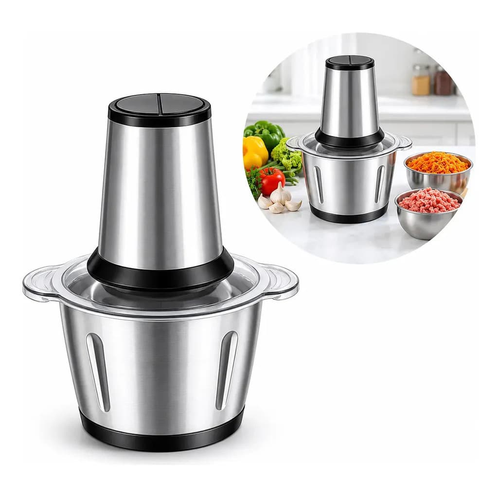 Processador Alimentos Elétrico 3l Inox 850w Hyllis Triturador Multifuncional Legumes Carne Alho Cebola Cozinha Rápido