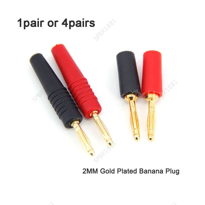 2MM Banhado A Ouro Banana plug Soquete Adaptador De Conector Elétrico Para Sondas De Teste Instrumento BR18B1
