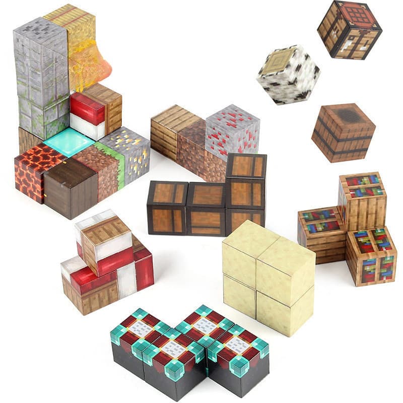 5 Peças Meus Blocos Magnéticos 243 Modelos De Construção De Pixel DIY Brinquedos Educativos