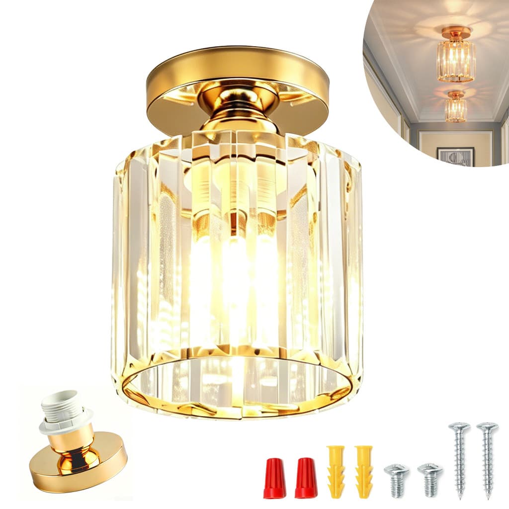 Luminária Plafon Led Sobrepor Moderna Cristal Acrílico E27 (Sem a fonte de luz) Lustre Teto Sala Quarto Bivolt