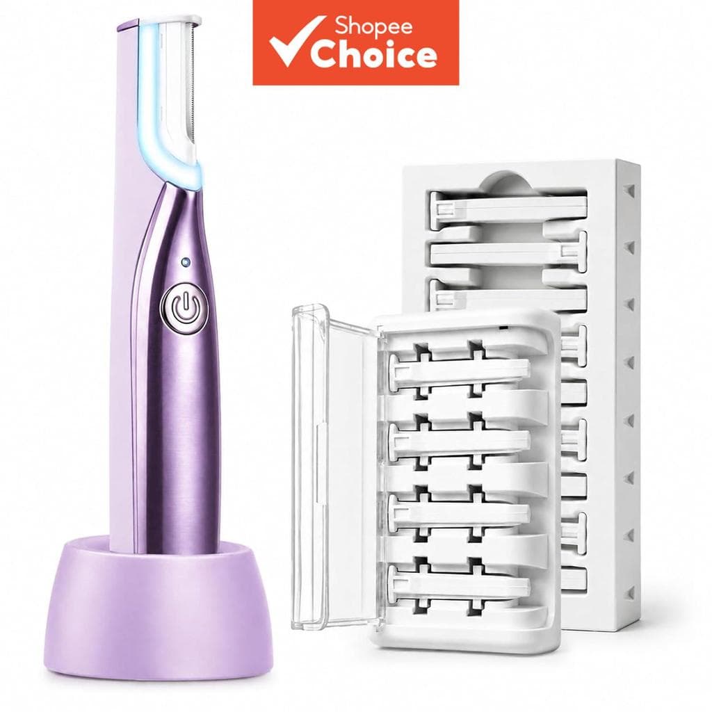 Barbeador Dermaplane Sonic para Mulheres, Depilador Facial Recarregável com 3 Velocidades e Luz LED, Ferramenta para