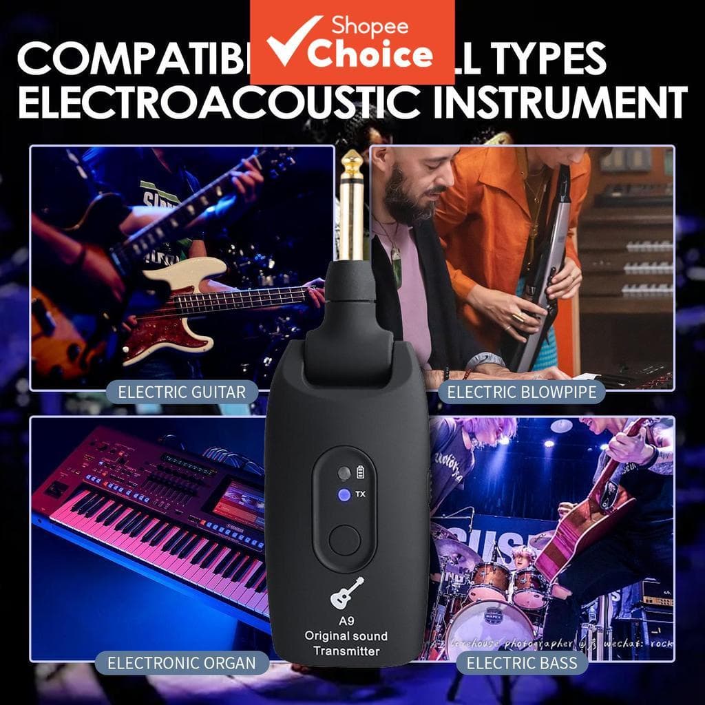 Sistema De Guitarra Sem Fio Transmissor Receptor Bateria De Lítio Recarregável Embutida Para Elétrica Baixo iolin Arco 4