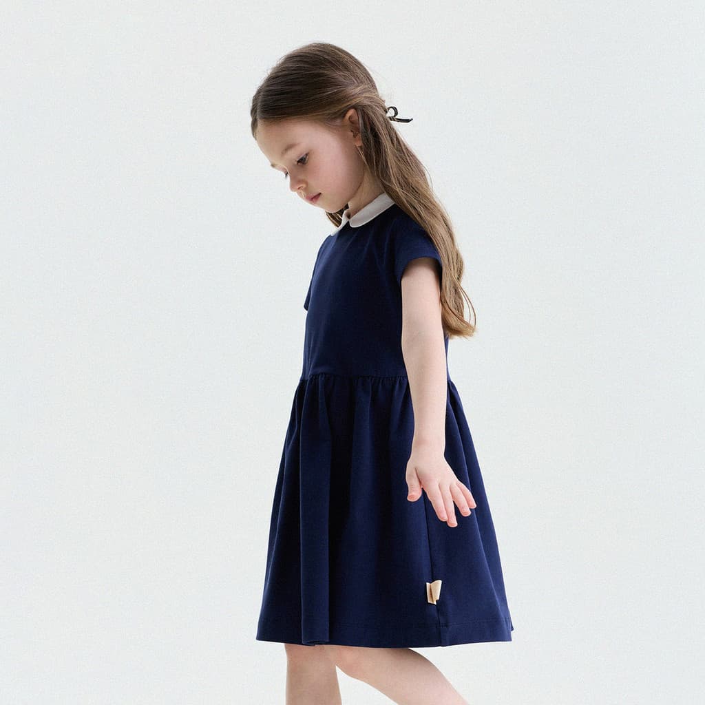 Meninas Verão Estilo Preppy Piquê Algodão Vestido De Lapela Bebê Temperamento Princesa Saia Infantil Na Moda Polo De Pre