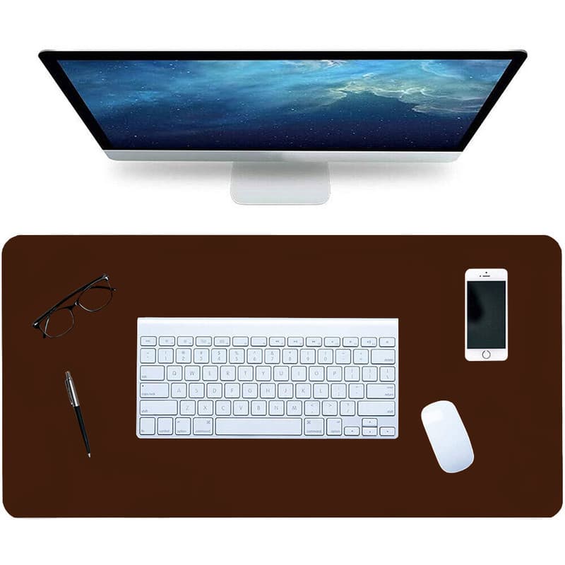 Mousepad Couro Sintetico 45x45 para setup + porta copo