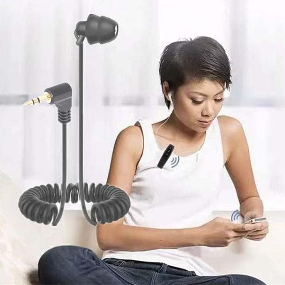 Fone De Ouvido De Lado Único , Intra-Auricular Com Fio , Fones Mola De 3.5 Mm , Cabo Flexível Únicos