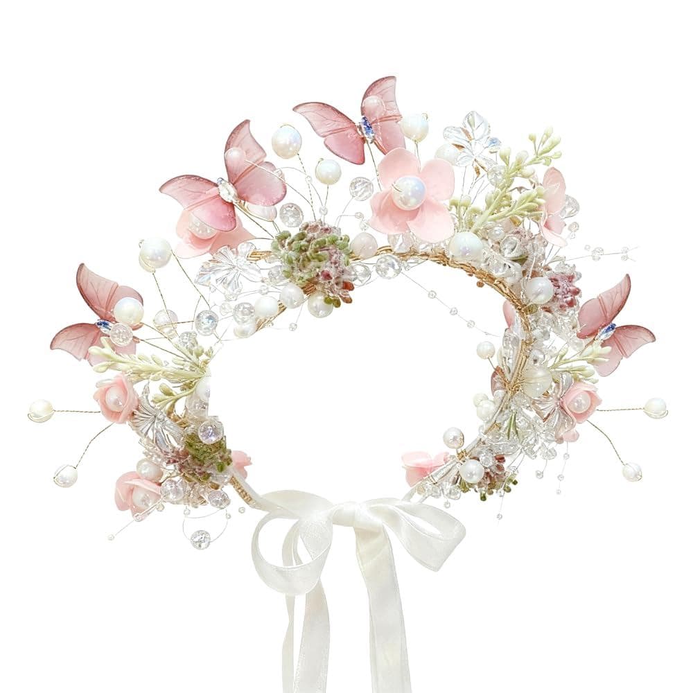 Coroa de Flores DONGKER, Faixas de Cabelo Ajustáveis com Flores para Festivais, Celebrações, Sessões de Fotos, Festas de