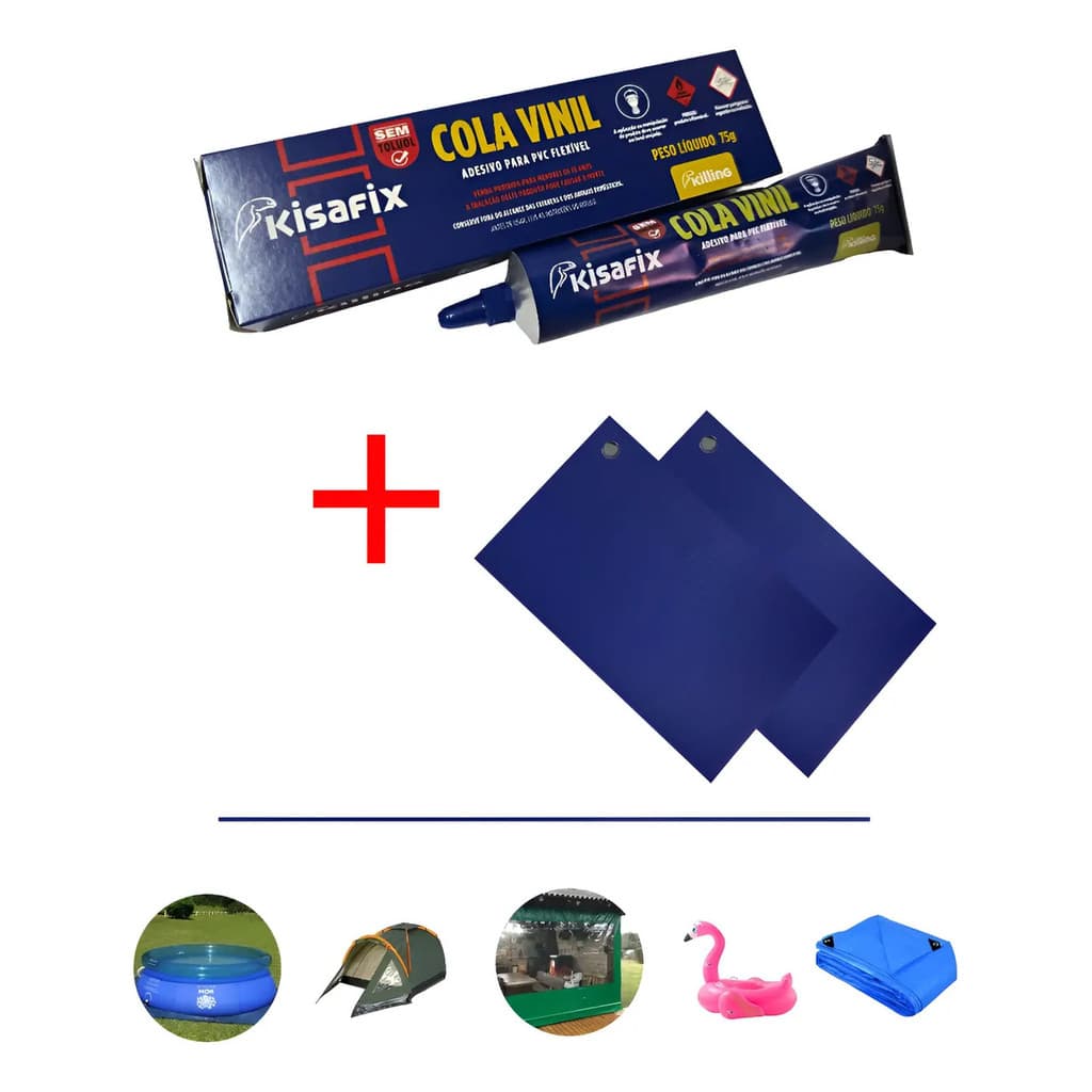 Kit Reparador Piscina Boia Colchão Inflavel Cola Vinil Lona