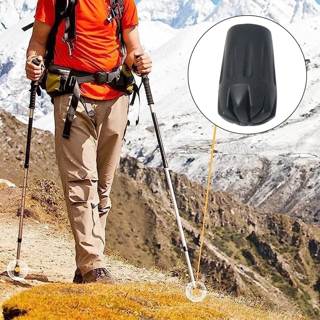 Conjunto de 6 peças de protetores de ponta para bastões de trekking, capas de borracha para bastões de trekking, tampas