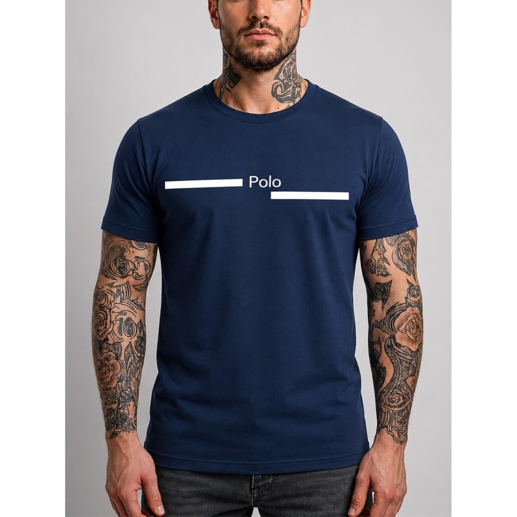 Camiseta Masculina Estampada Polo Camisa 100% Algodão