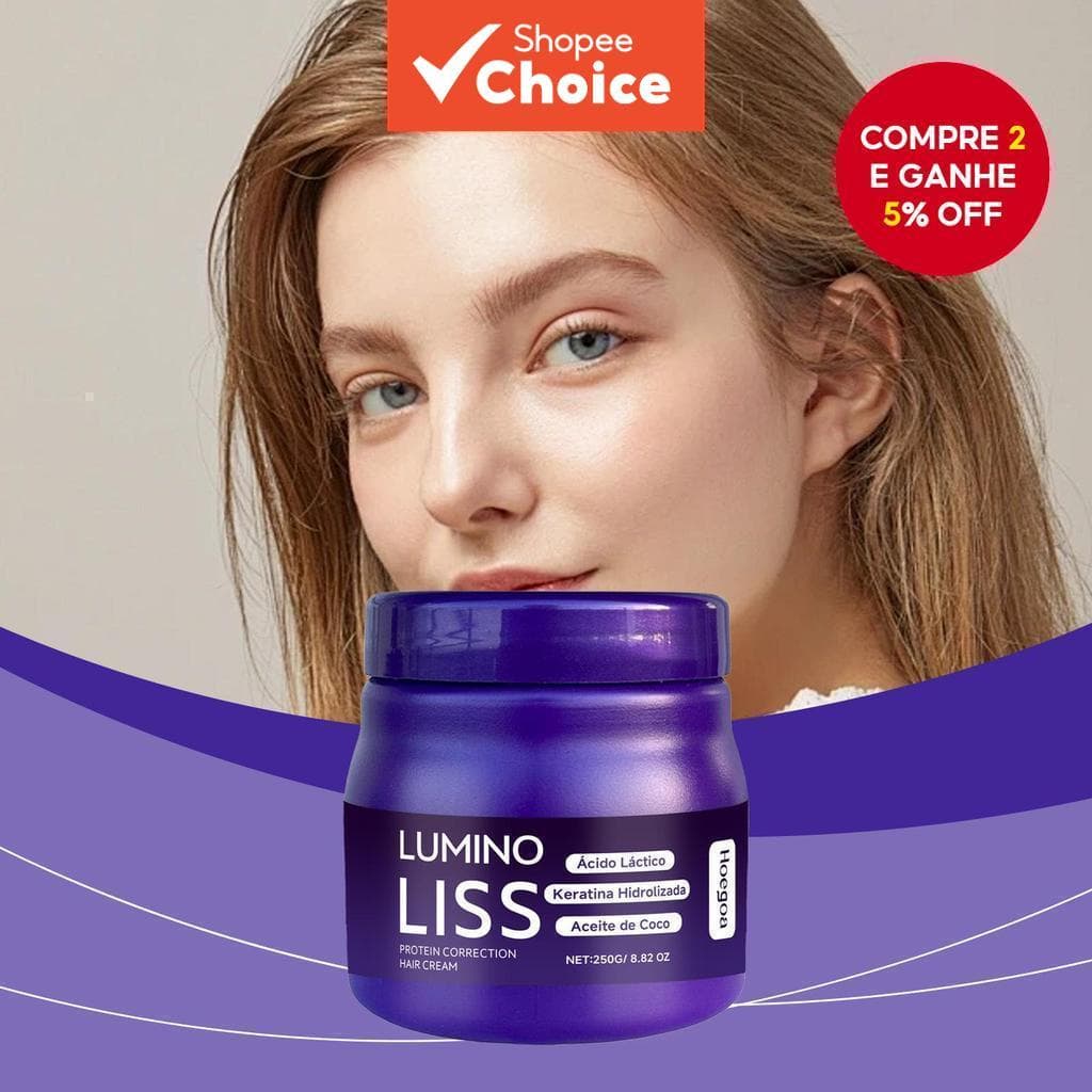 Creme Alisador de Proteína 250G, Creme Alisante para Cabelo, Creme de Cabelo com Proteína, Tratamento Profissional para