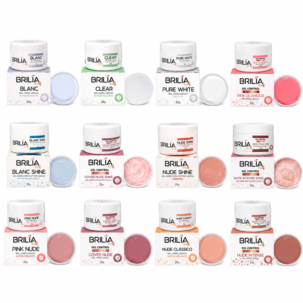 Gel Construtor Brilia Nails Control 25g Para Alongamento De Unhas Molde F1 Cabine Led/Uv Nails