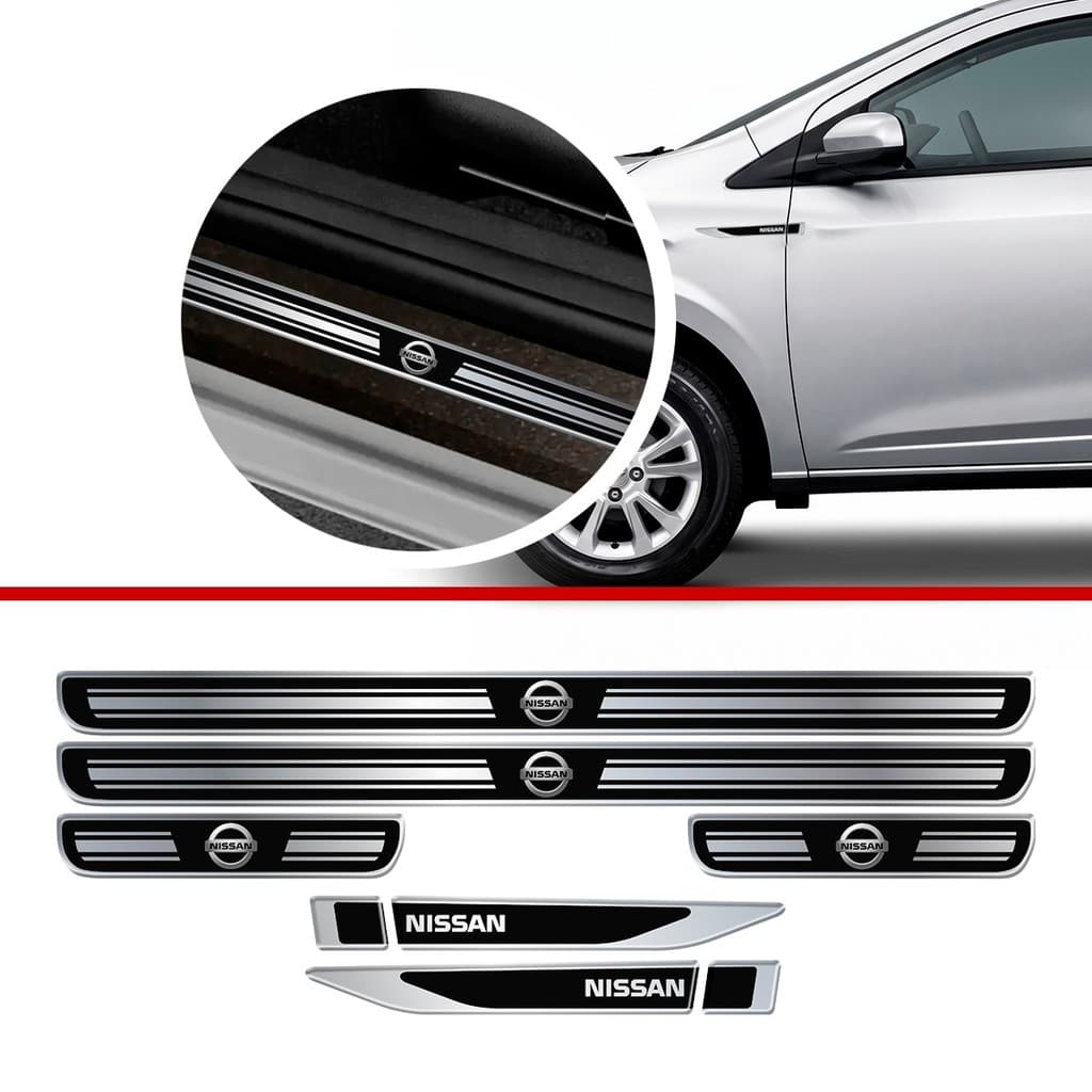 Kit Soleira Resinada e Aplique Lateral para Carro Nissan