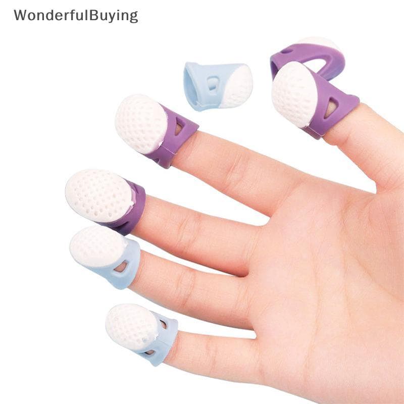 2 Tamanhos Dedal De Silicone Costura Protetores De Dedo Polegar Guarda Protetor Para Tricô Acolchoado Poke