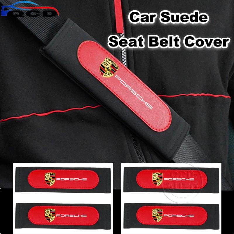 Porsche Universal Capa De Cinto De Segurança Do Carro Camurça Protetor De Ombro Para Cayenne 911 718 Macan Panamera Tayc