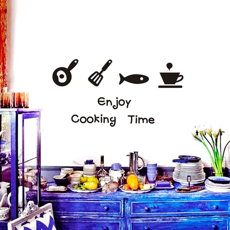 Cozinha à prova de gordura adesivos bonito leite loja de chá armário decoração adesivos de parede dos desenhos animados