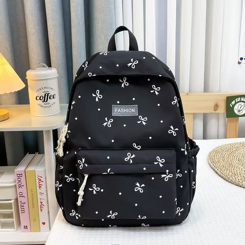 Mochila estampada moderna e elegante para estudantes femininas, estilo universitário, mochila feminina com tema de flore