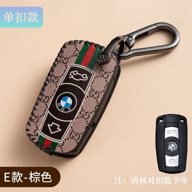 Capa de chave de couro Plug-In BMW estilo antigo X1/Z4 Old 3 Series 320i/5 Series X5X6E90 Shell Capa para chave de carro